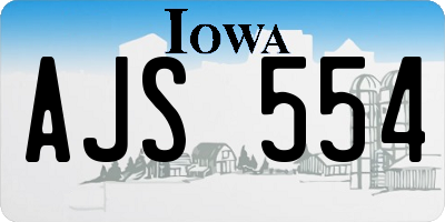 IA license plate AJS554