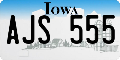 IA license plate AJS555