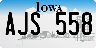 IA license plate AJS558
