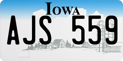 IA license plate AJS559