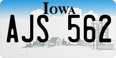 IA license plate AJS562