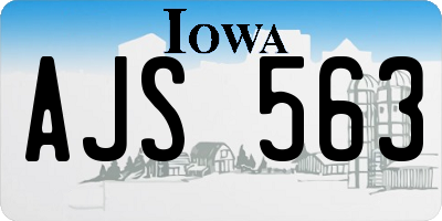 IA license plate AJS563