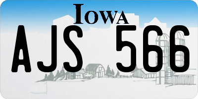 IA license plate AJS566