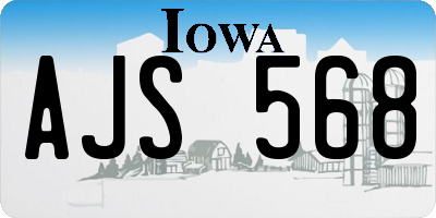IA license plate AJS568