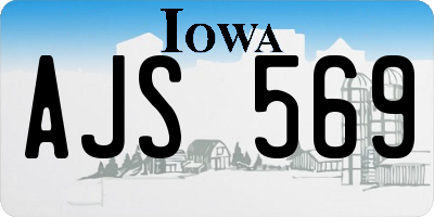 IA license plate AJS569