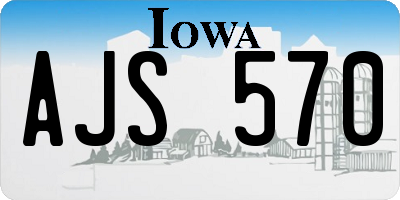IA license plate AJS570