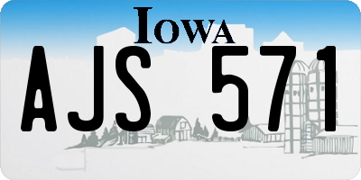 IA license plate AJS571