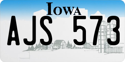 IA license plate AJS573