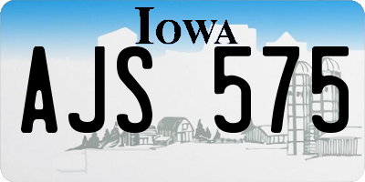 IA license plate AJS575