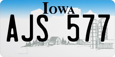 IA license plate AJS577