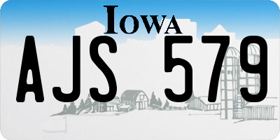 IA license plate AJS579
