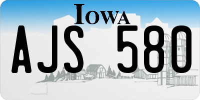 IA license plate AJS580