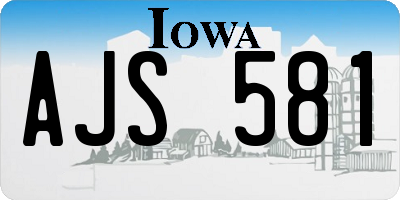 IA license plate AJS581