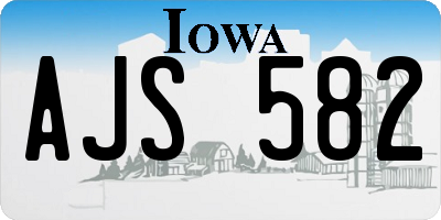 IA license plate AJS582