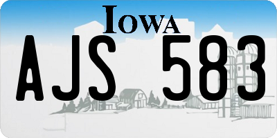 IA license plate AJS583