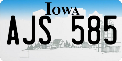 IA license plate AJS585