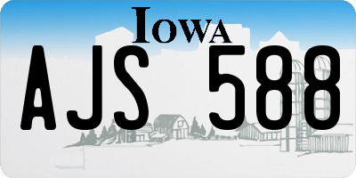 IA license plate AJS588