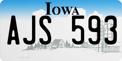 IA license plate AJS593