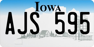 IA license plate AJS595