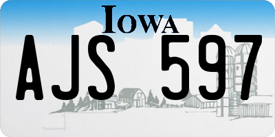 IA license plate AJS597