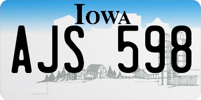 IA license plate AJS598