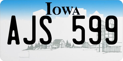 IA license plate AJS599