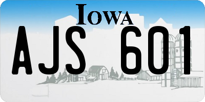 IA license plate AJS601