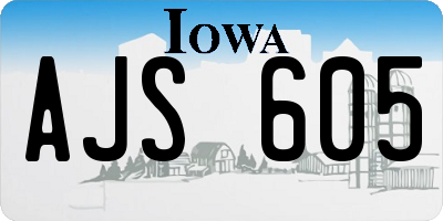 IA license plate AJS605