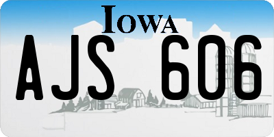 IA license plate AJS606