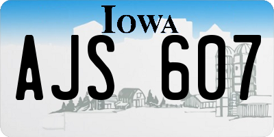 IA license plate AJS607