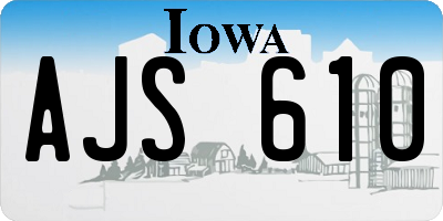 IA license plate AJS610
