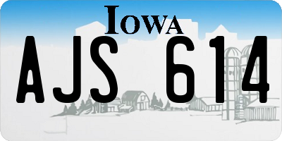 IA license plate AJS614