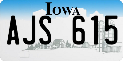 IA license plate AJS615