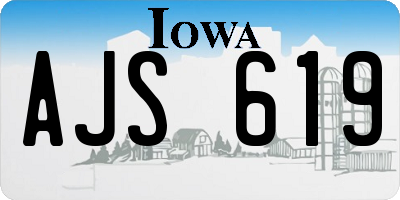 IA license plate AJS619