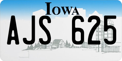 IA license plate AJS625