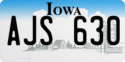 IA license plate AJS630