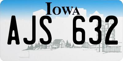 IA license plate AJS632