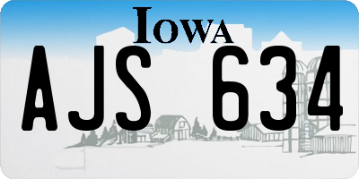 IA license plate AJS634