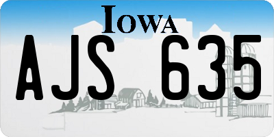 IA license plate AJS635