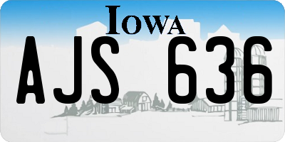 IA license plate AJS636