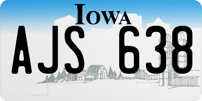 IA license plate AJS638