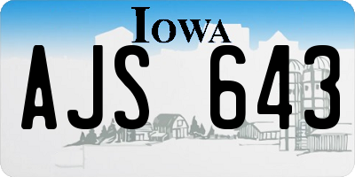 IA license plate AJS643