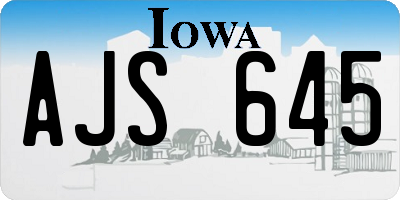 IA license plate AJS645