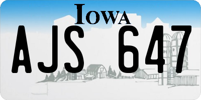 IA license plate AJS647