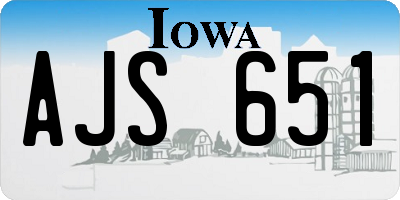 IA license plate AJS651