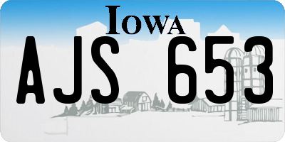 IA license plate AJS653