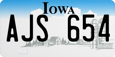 IA license plate AJS654