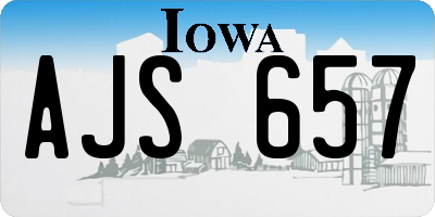 IA license plate AJS657
