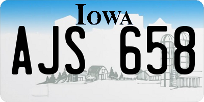 IA license plate AJS658