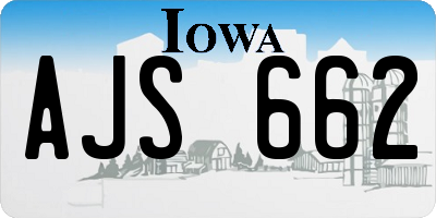 IA license plate AJS662
